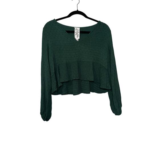 Sadie & Sage Green Long Sleeve Crop - Picture 1 of 3